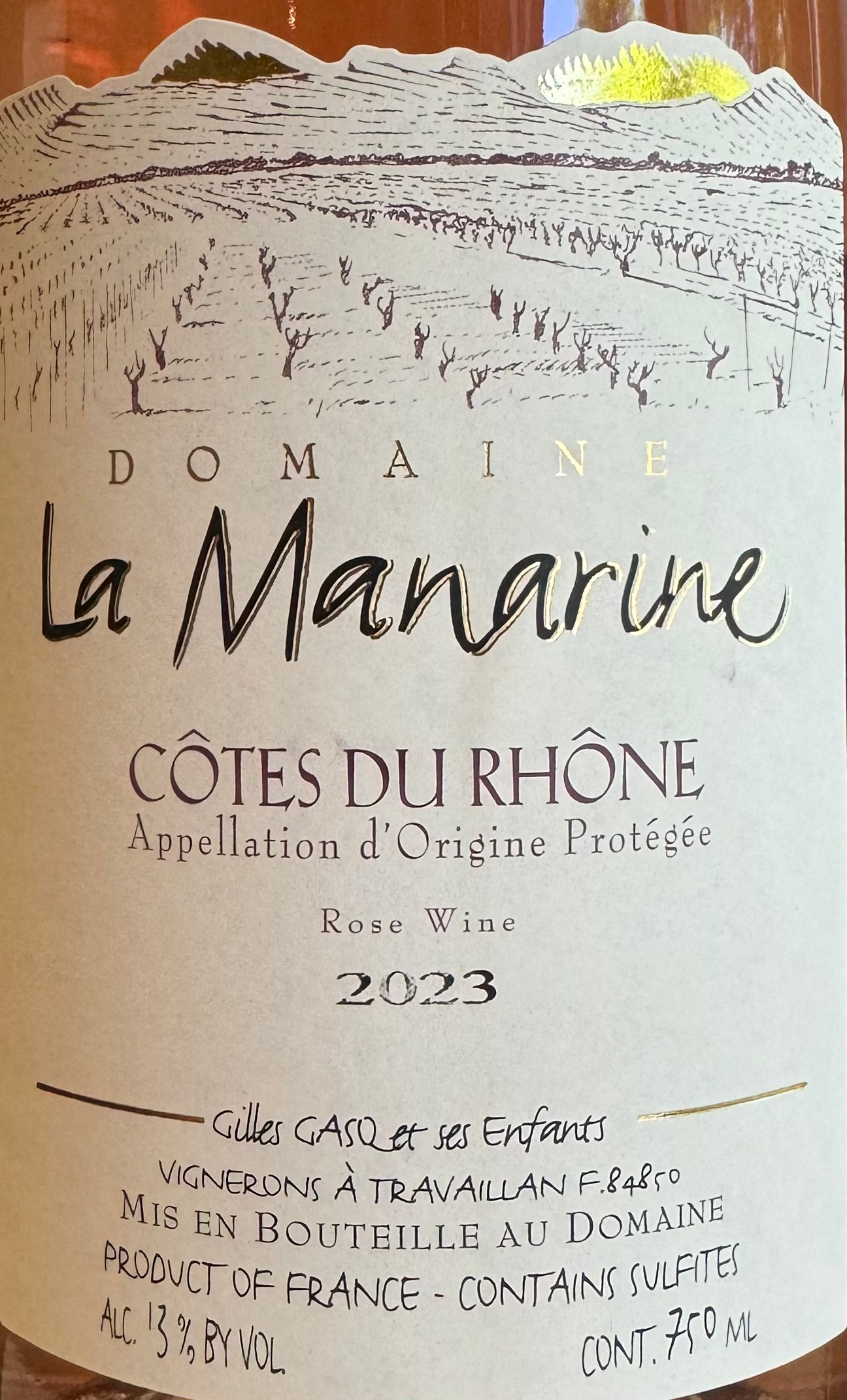 Domaine la Manarine - Cotes du Rhone Rose
