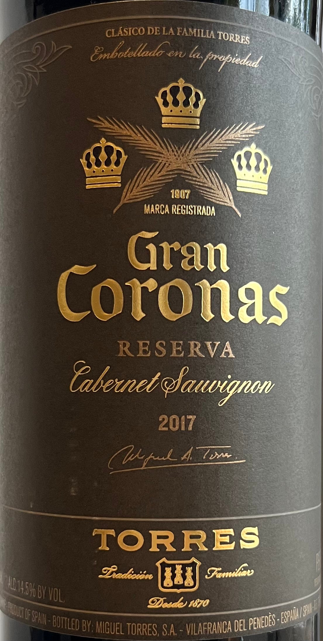 Familia Torres 'Gran Coronas Reserva' - Cabernet Sauvignon – The Familia Torres 'Gran Coronas Reserva' - Cabernet Sauvignon – The