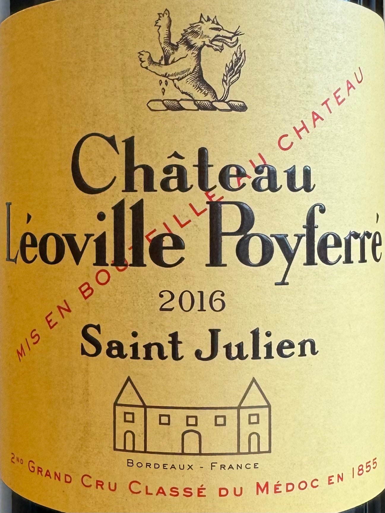 Chateau Leoville Poyferre - 2nd Grand Cru Classe - Saint Julien - 2016