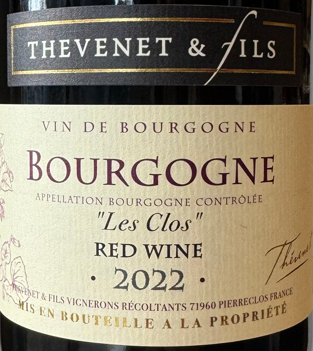 Thevenet & Fils 'Les Clos' Bourgogne Rouge