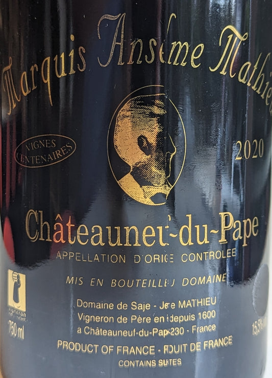 Domaine de Saje 'Marquis Anselme Mathieu' - Chateauneuf du Pape