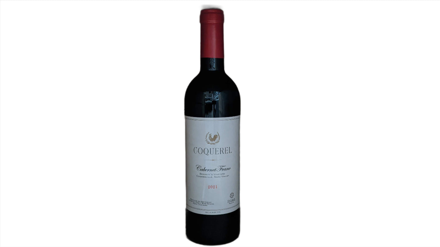 Front of bottle: 2021 Coquerel 'Bennett's Vineyard' - Cabernet Franc from Napa, California