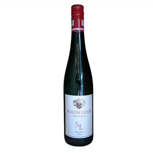 Front of bottle: 2022 Schloss Lieser 'Estate Riesling Feinherb' - Riesling from Mosel, Germany