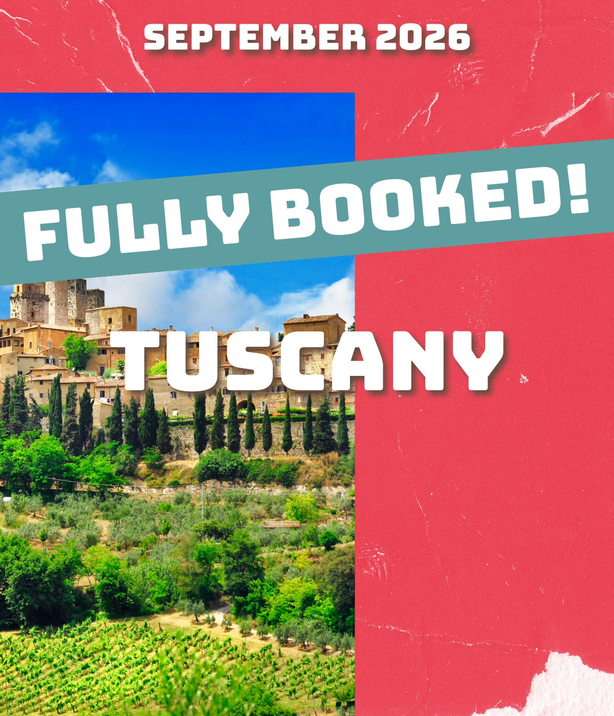Tuscany Wine and Food Tour - September 2026 Deposit