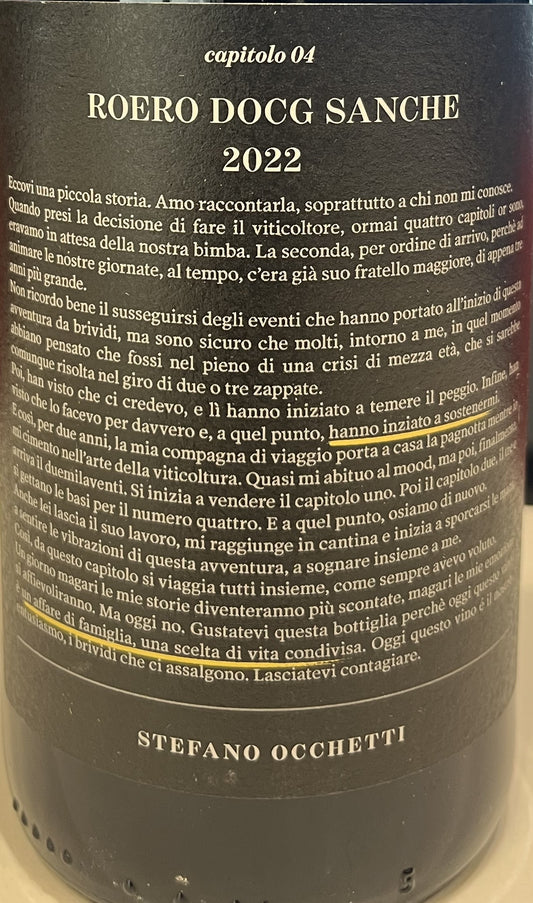 Stefano Occhetti 'Sanche' - Nebbiolo