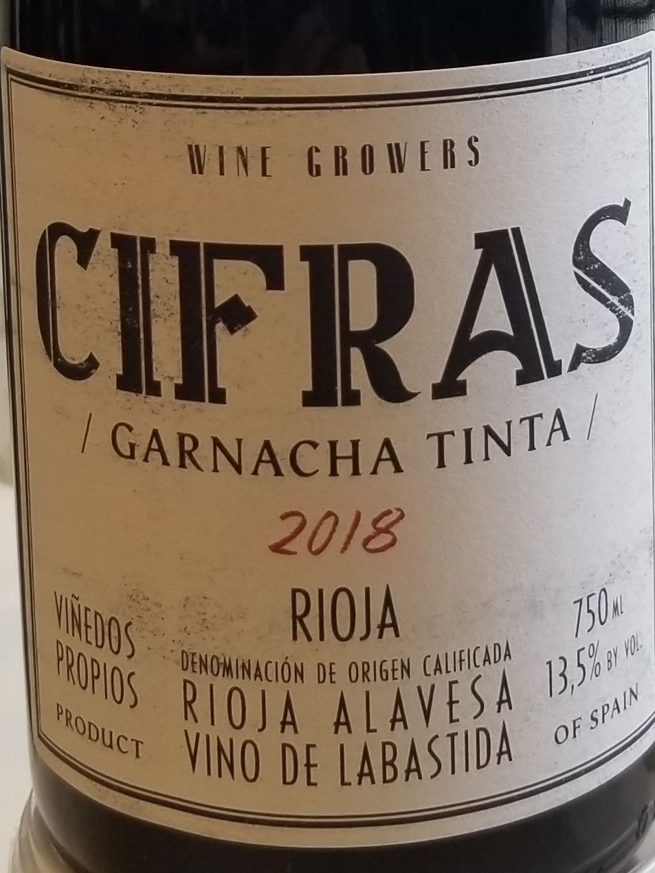 Cifras Garnacha Tinta - Rioja