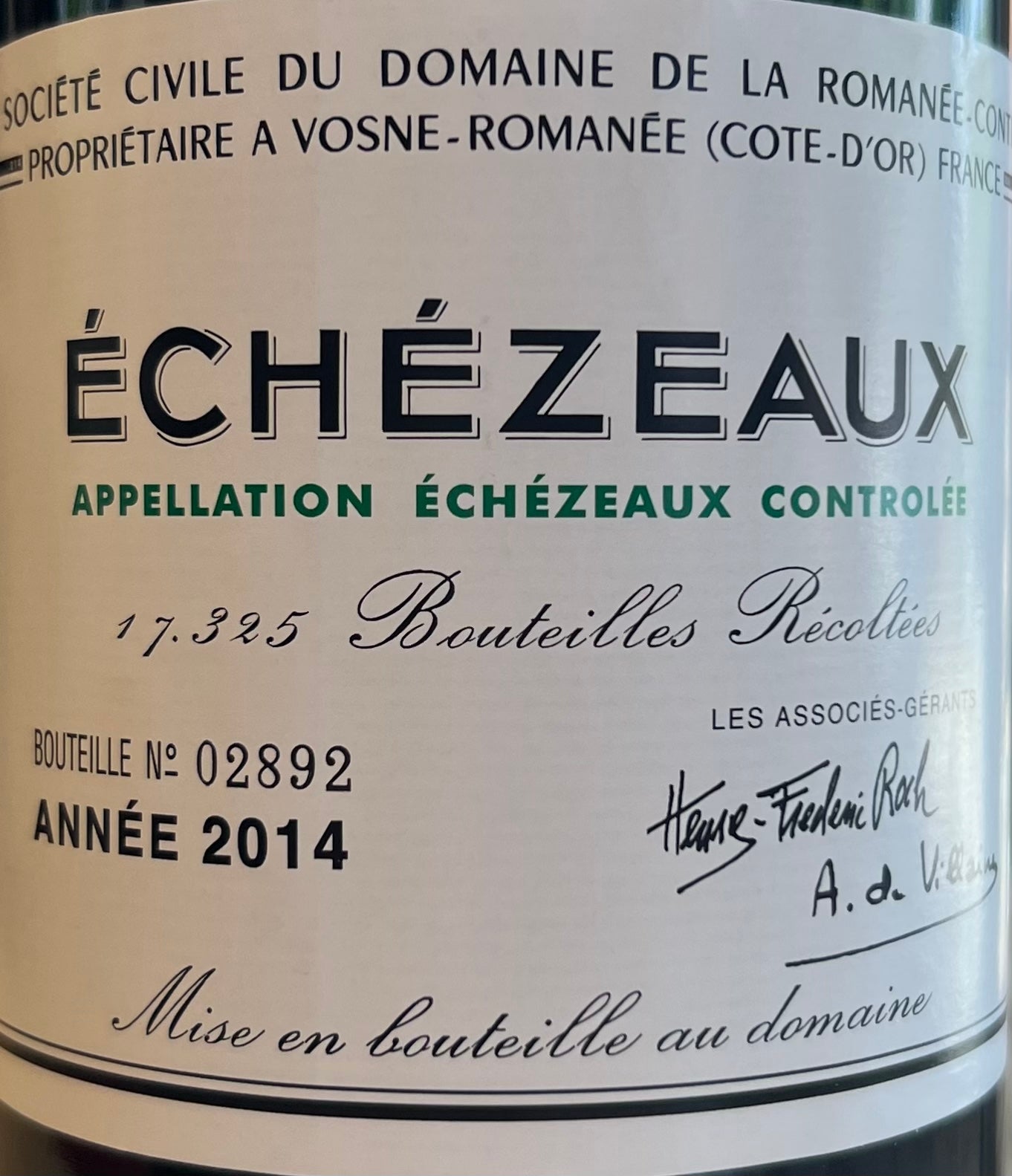 Domaine de la Romanee Conti 'Echezeaux' - 2014