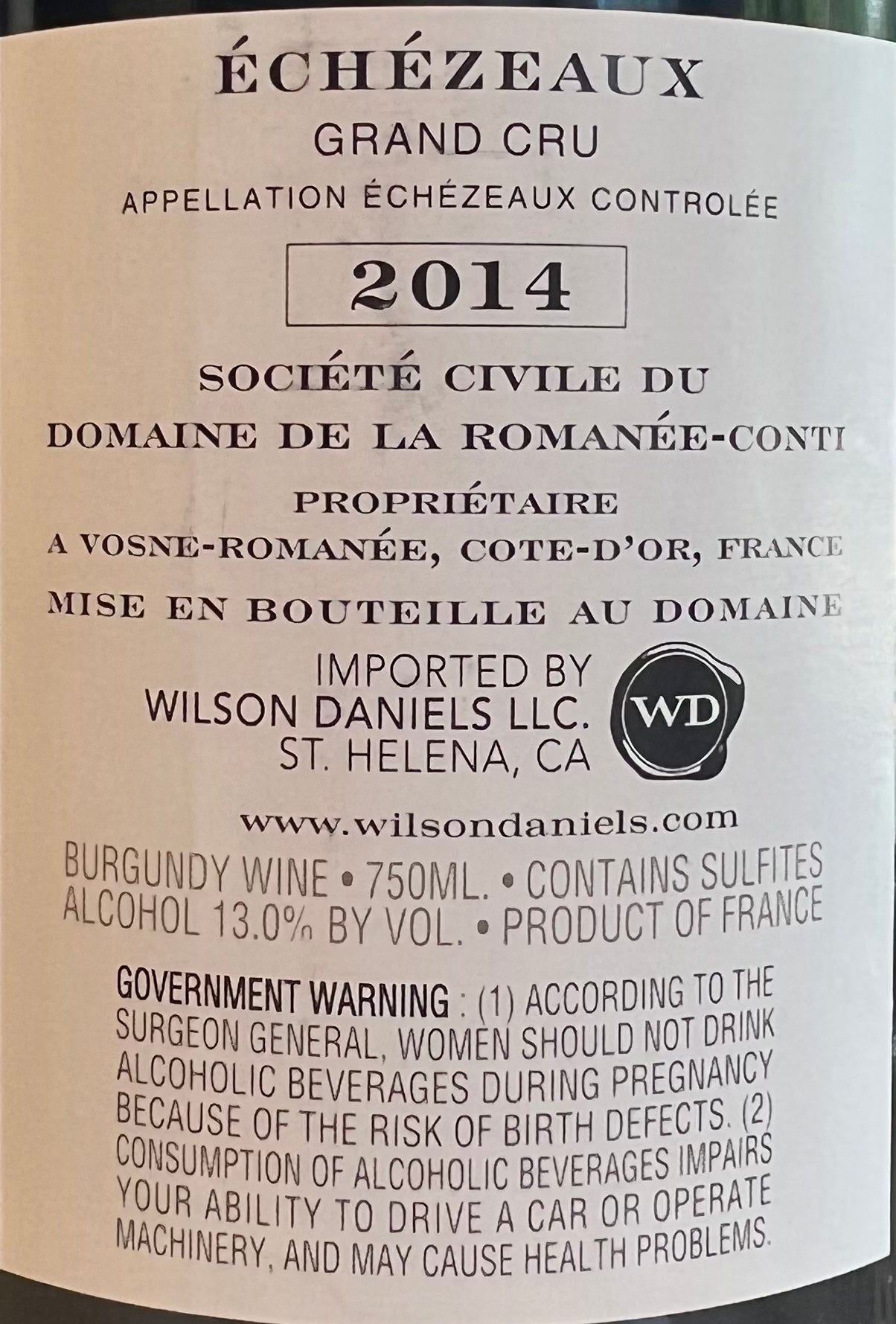 Domaine de la Romanee Conti 'Echezeaux' - 2014