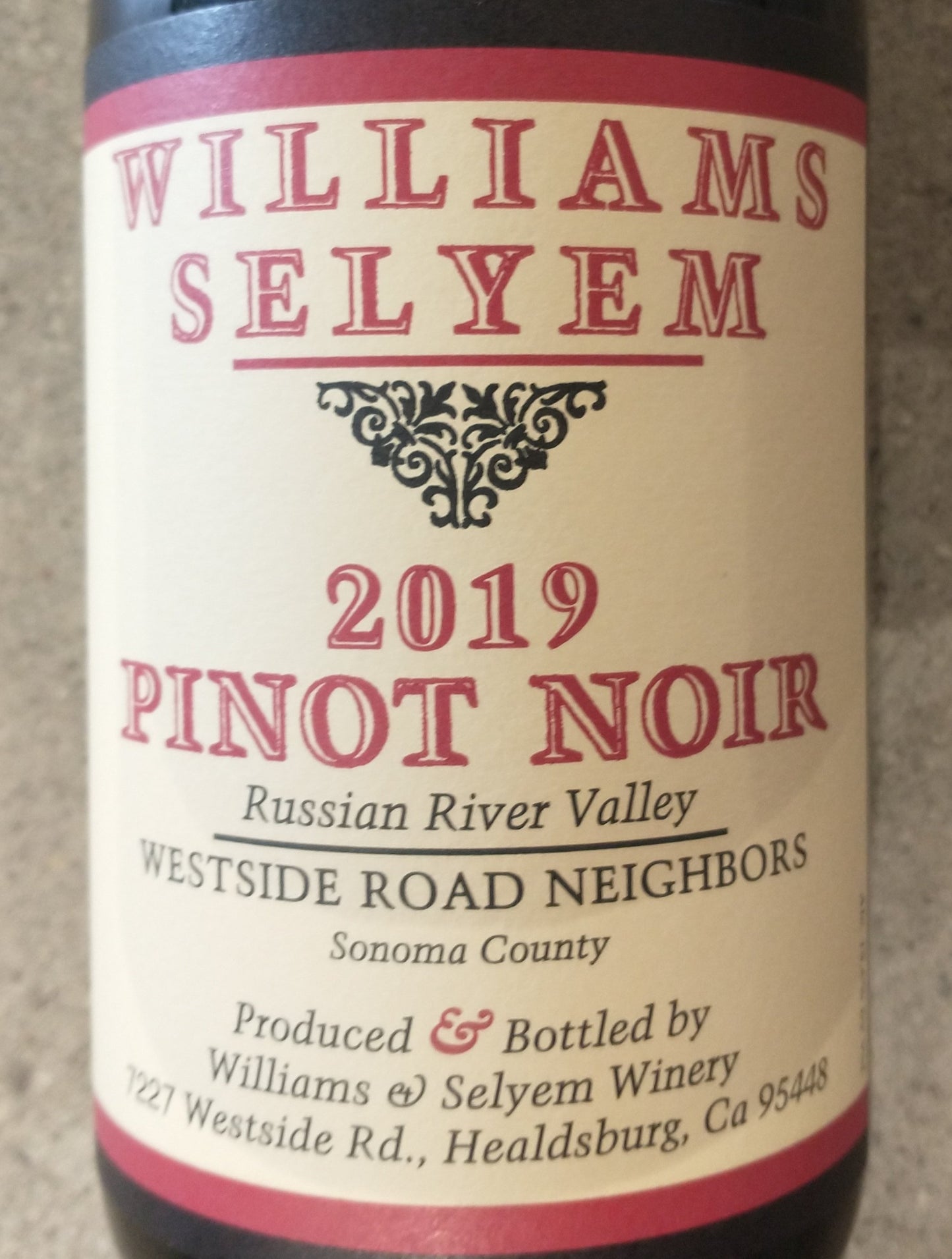 Williams Selyem Westside Neighbor Vineyard Pinot Noir
