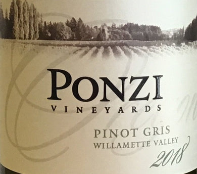 Ponzi Vineyards - Pinot Gris - Willamette Valley