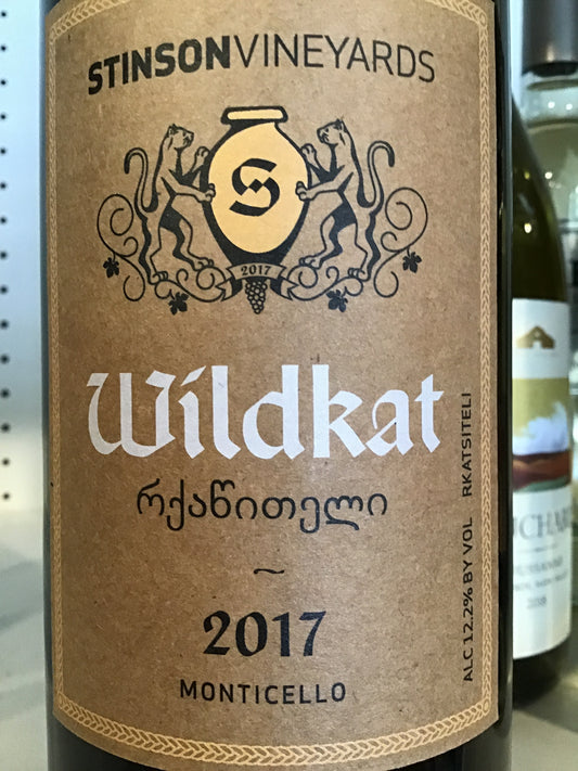 Stinson VIneyards 'Wildkat' - Rkatsitelli - Monticello