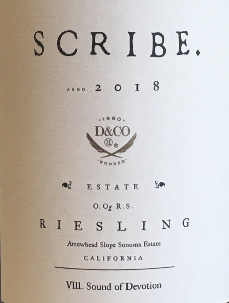 Scribe - Riesling - Sonoma County