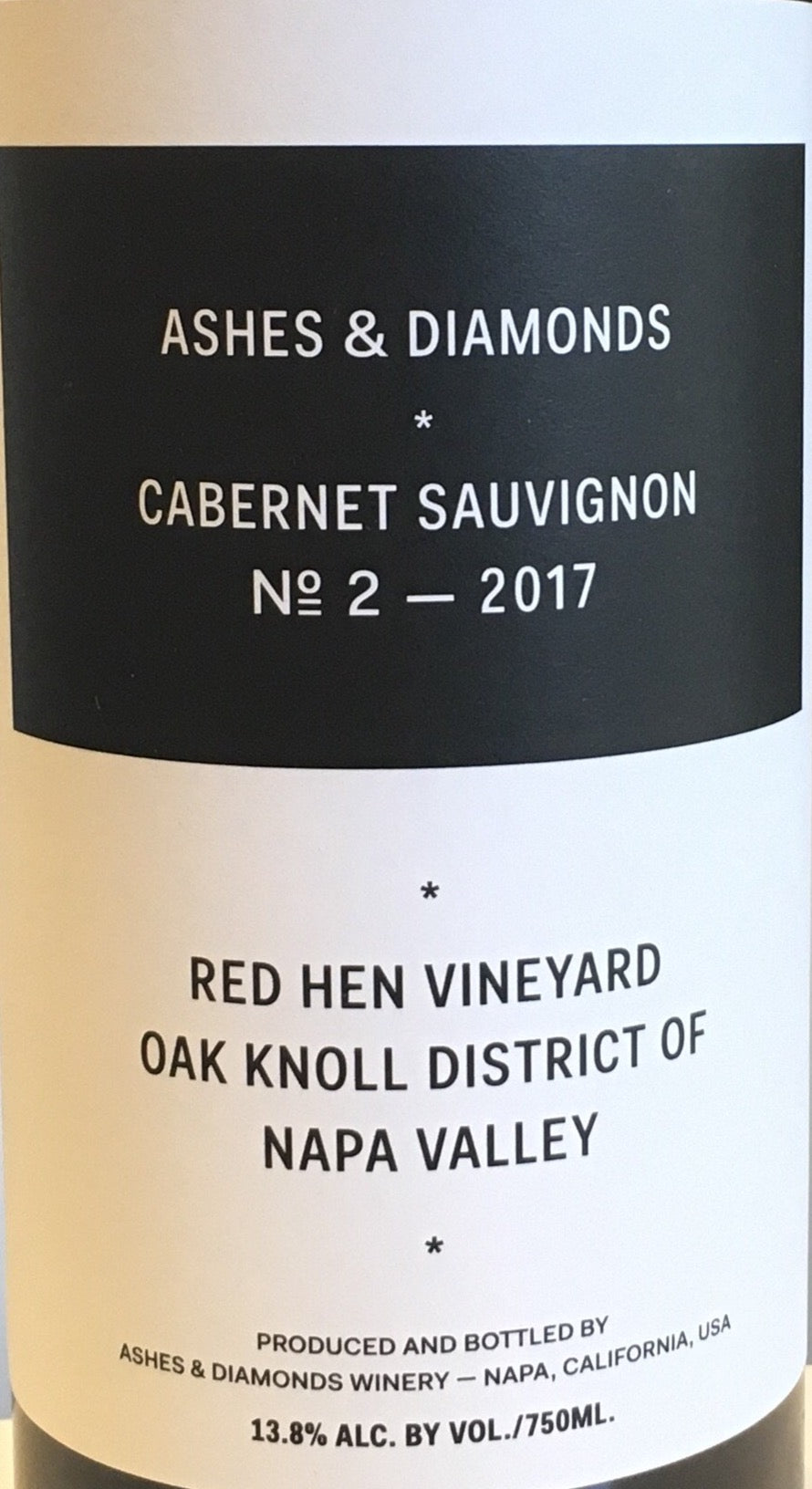 Ashes & Diamonds 'Red Hen Vineyard' - Cabernet Sauvignon No 2